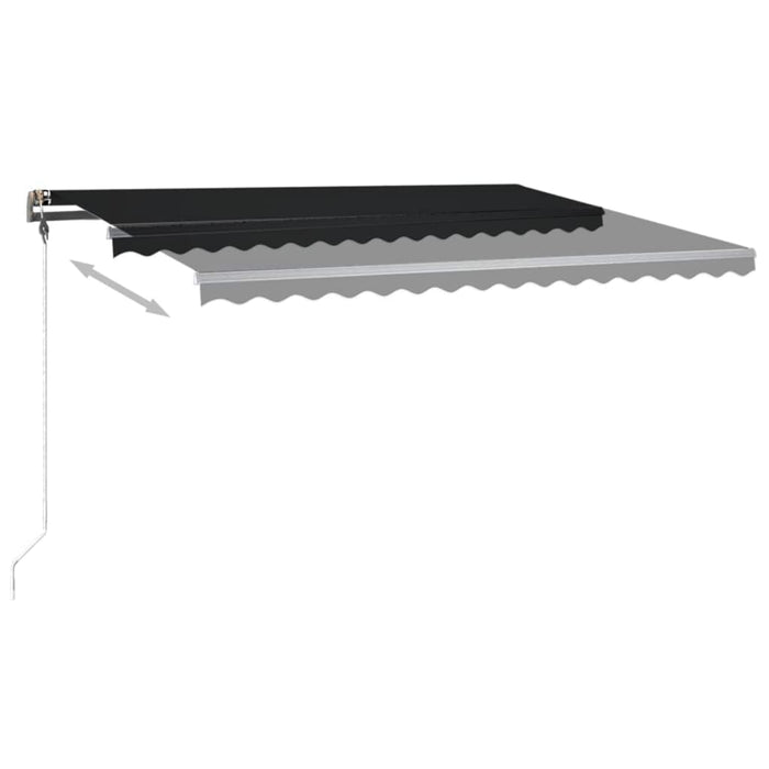 Tenda da Sole Retrattile Manuale con LED 400x350 cm Antracite 3069824