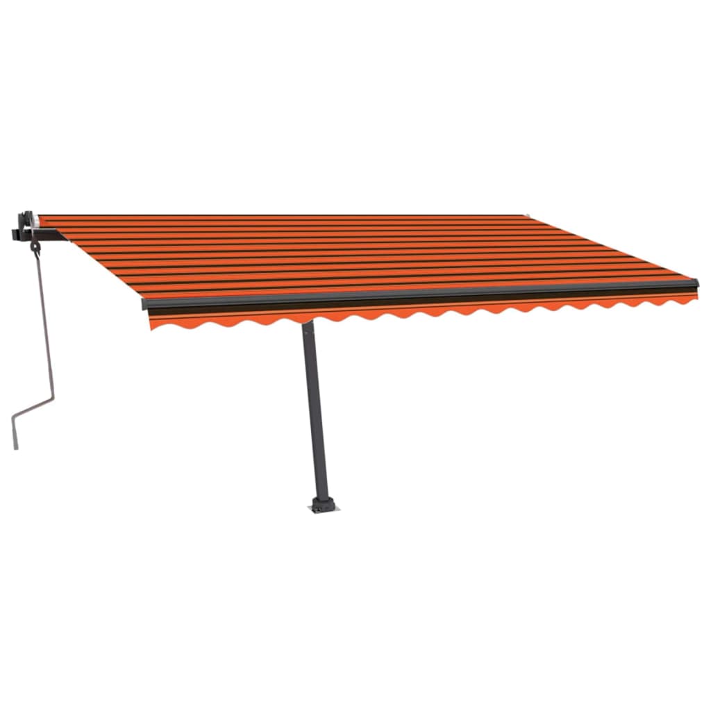 Tenda da Sole Manuale con LED 400x350 cm Arancione e Marrone 3069825