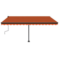 Tenda da Sole Manuale con LED 400x350 cm Arancione e Marrone 3069825