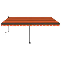 Tenda da Sole Manuale con LED 400x350 cm Arancione e Marrone 3069825