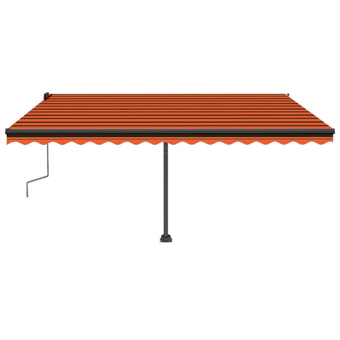 Tenda da Sole Manuale con LED 400x350 cm Arancione e Marrone 3069825