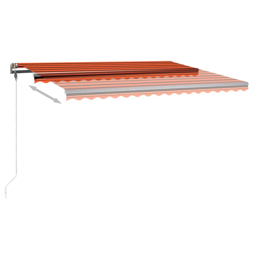 Tenda da Sole Manuale con LED 400x350 cm Arancione e Marrone 3069825