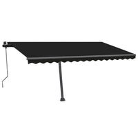 Tenda Sole Retrattile Automatica con Palo 450x350 cm Antracite 3069849