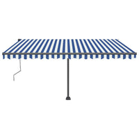 Tenda Automatica con Sensore Vento e LED 450x350 cm Blu Bianca 3069851