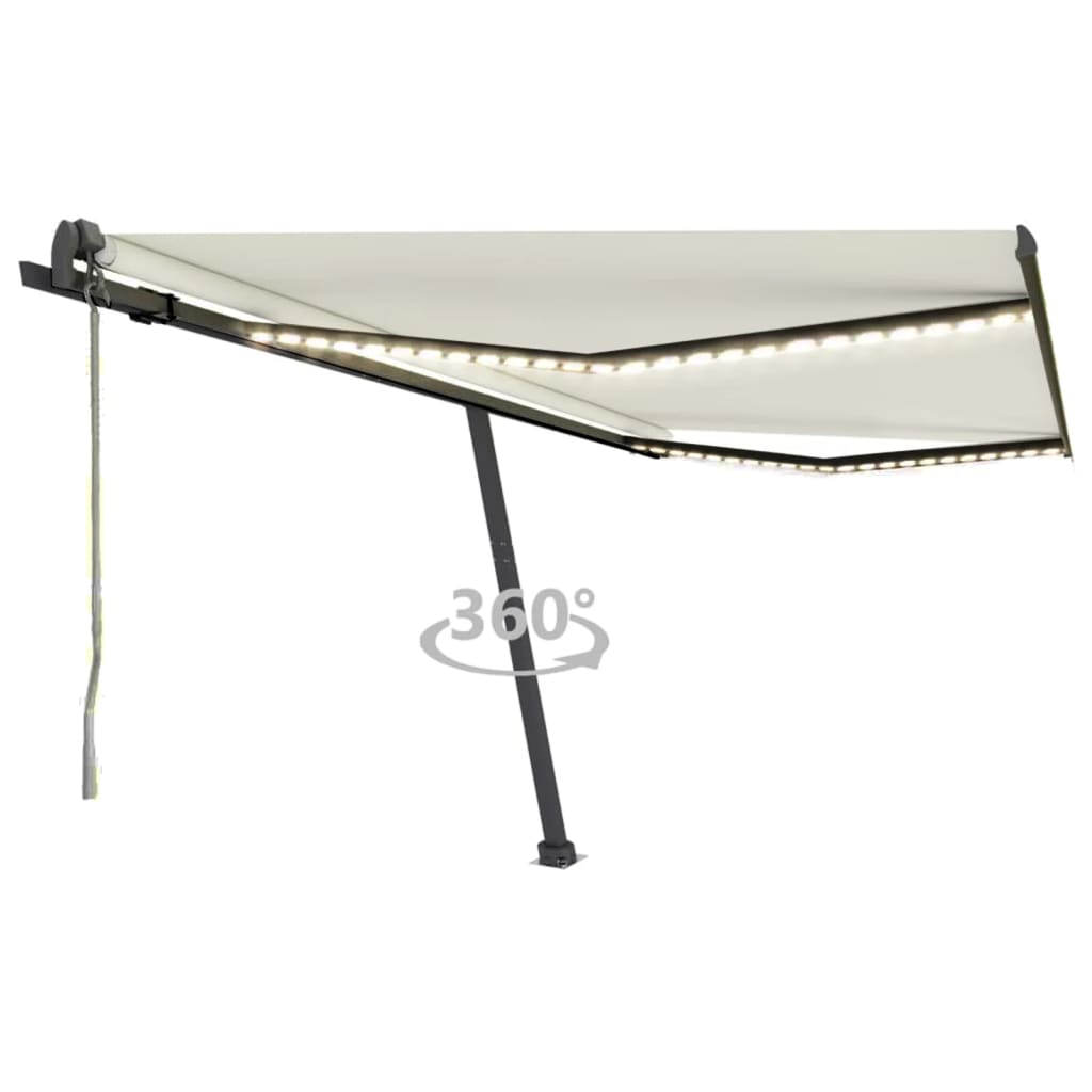 Tenda Automatica con Sensore Vento e LED 450x350 cm Crema 3069852