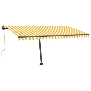 Tenda Automatica Sensore Vento e LED 450x350 cm Gialla Bianca 3069853