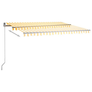 Tenda Automatica Sensore Vento e LED 450x350 cm Gialla Bianca 3069853