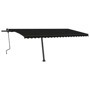 Tenda da Sole Retrattile Manuale con LED 500x350 cm Antracite 3069864