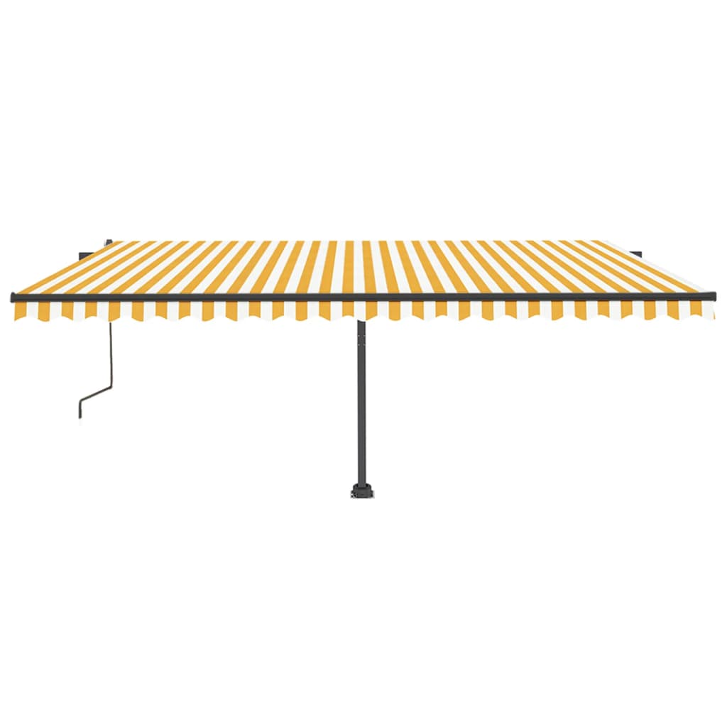 Tenda da Sole Autoportante Automatica 500x350 cm Gialla Bianca 3069868