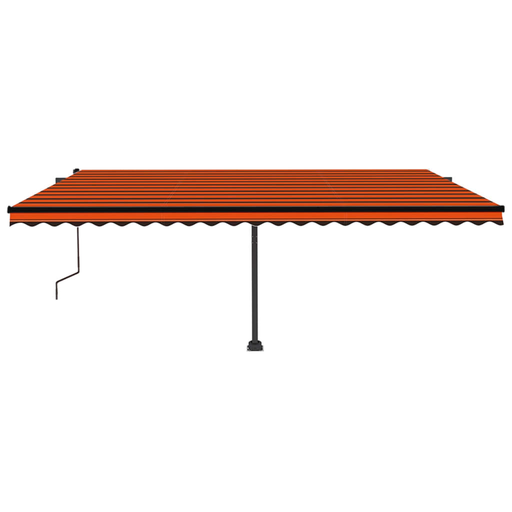 Tenda Automatica Sensore Vento e LED 500x350 cm Arancio Marrone 3069875