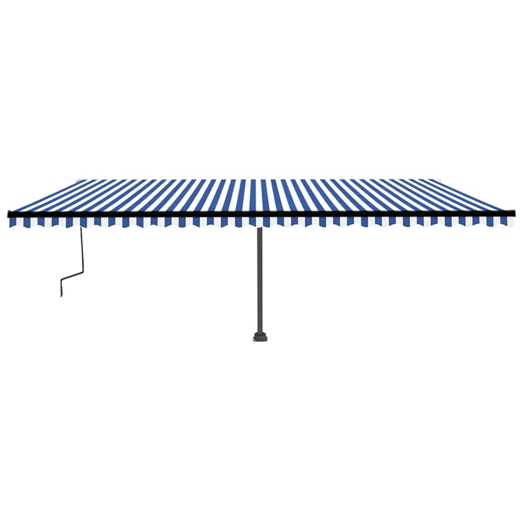 Tenda da Sole Autoportante Manuale 600x350 cm Blu Bianca 3069876