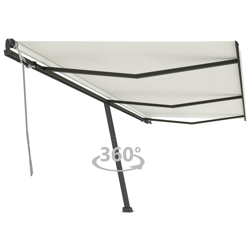 Tenda da Sole Retrattile Manuale Autoportante 600x350 cm Crema cod mxl 56849