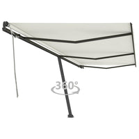 Tenda da Sole Retrattile Manuale Autoportante 600x350 cm Crema cod mxl 56849