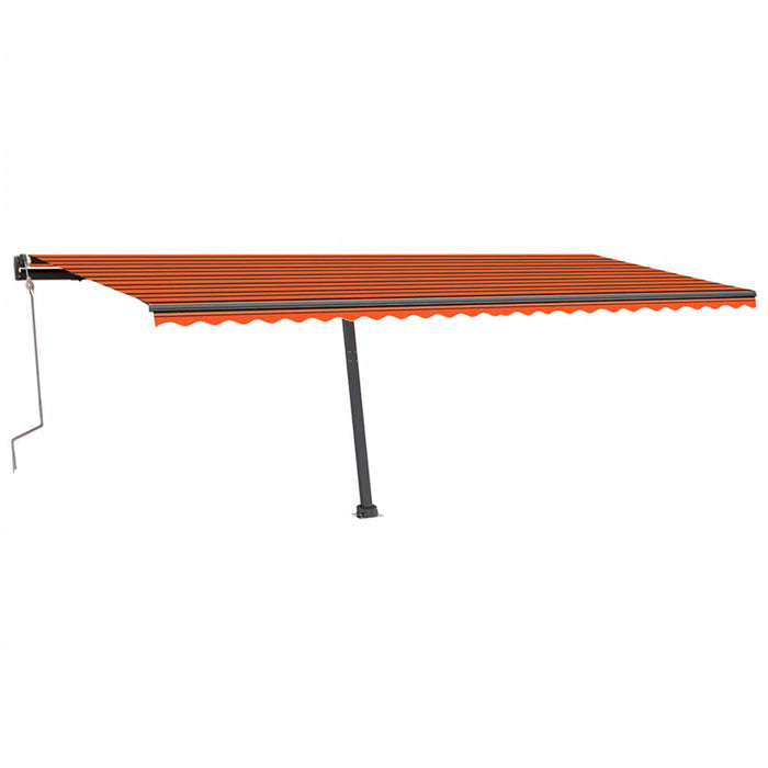 Tenda da Sole Retrattile Manuale 600x350 cm Arancione e Marrone cod mxl 39725