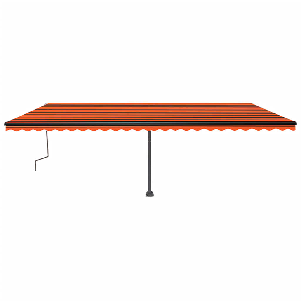 Tenda da Sole Retrattile Manuale 600x350 cm Arancione e Marrone cod mxl 39725