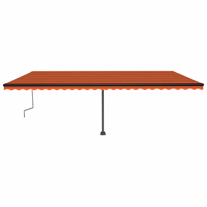 Tenda da Sole Retrattile Manuale 600x350 cm Arancione e Marrone cod mxl 39725