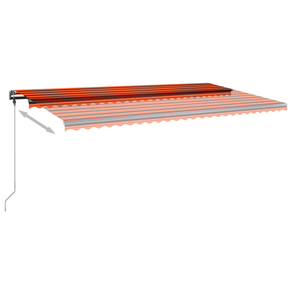 Tenda da Sole Retrattile Manuale 600x350 cm Arancione e Marrone cod mxl 39725