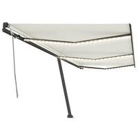 Tenda da Sole Retrattile Manuale con LED 600x350 cm Crema cod mxl 56845