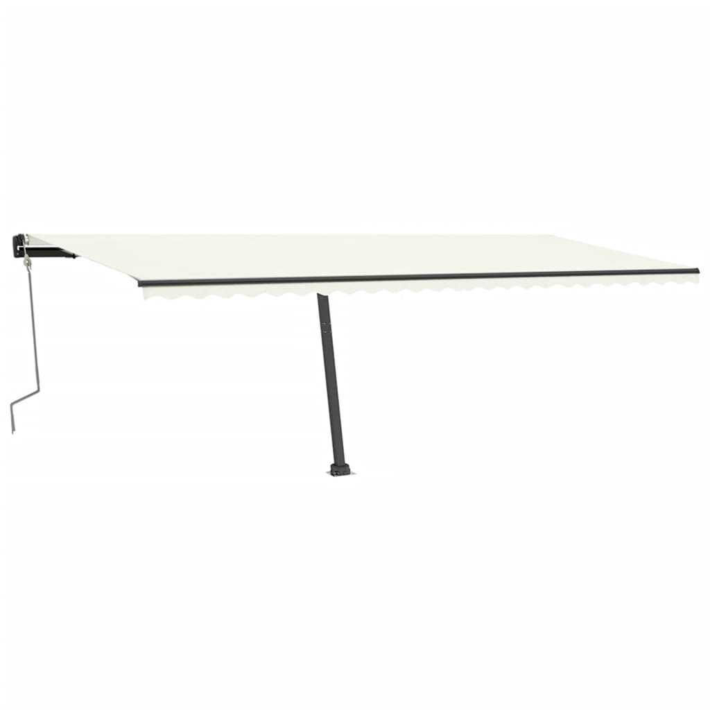 Tenda da Sole Retrattile Manuale con LED 600x350 cm Crema cod mxl 56845