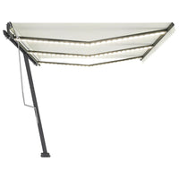 Tenda da Sole Retrattile Manuale con LED 600x350 cm Crema cod mxl 56845