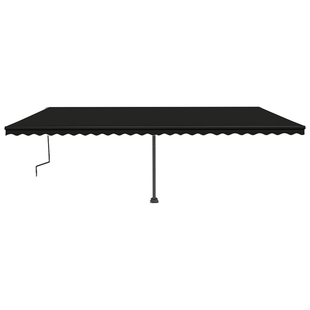 Tenda da Sole Retrattile Manuale con LED 600x350 cm Antracite 3069884