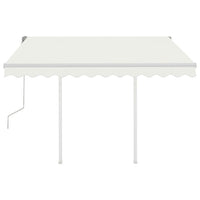 Tenda da Sole Retrattile Manuale con Pali 3x2,5 m Crema cod mxl 54882