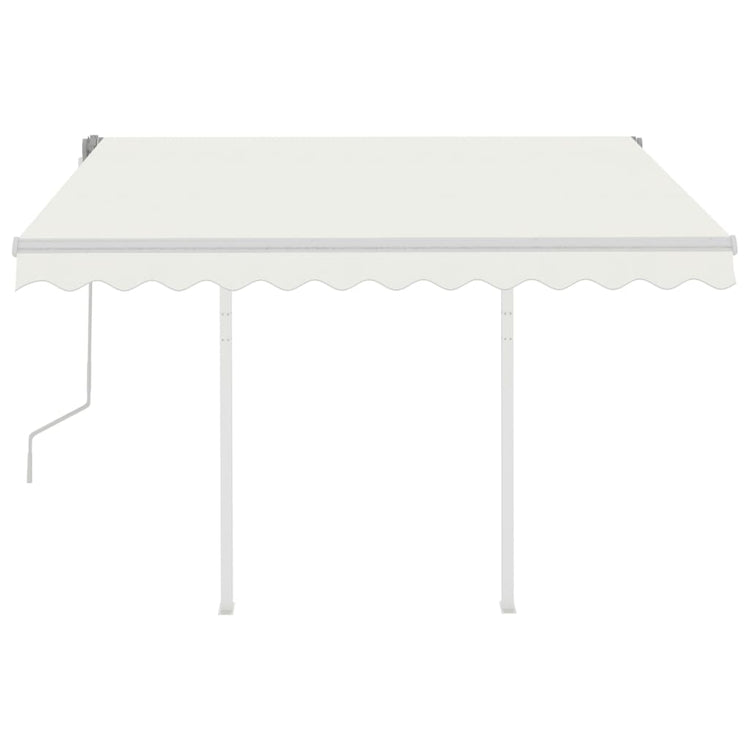 Tenda da Sole Retrattile Manuale con Pali 3x2,5 m Crema cod mxl 54882