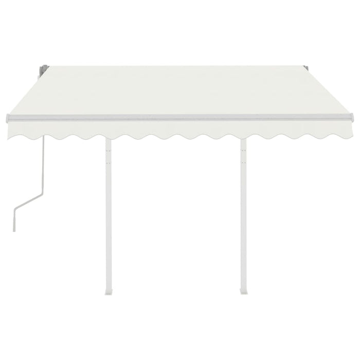 Tenda da Sole Retrattile Manuale con Pali 3x2,5 m Crema 3069897