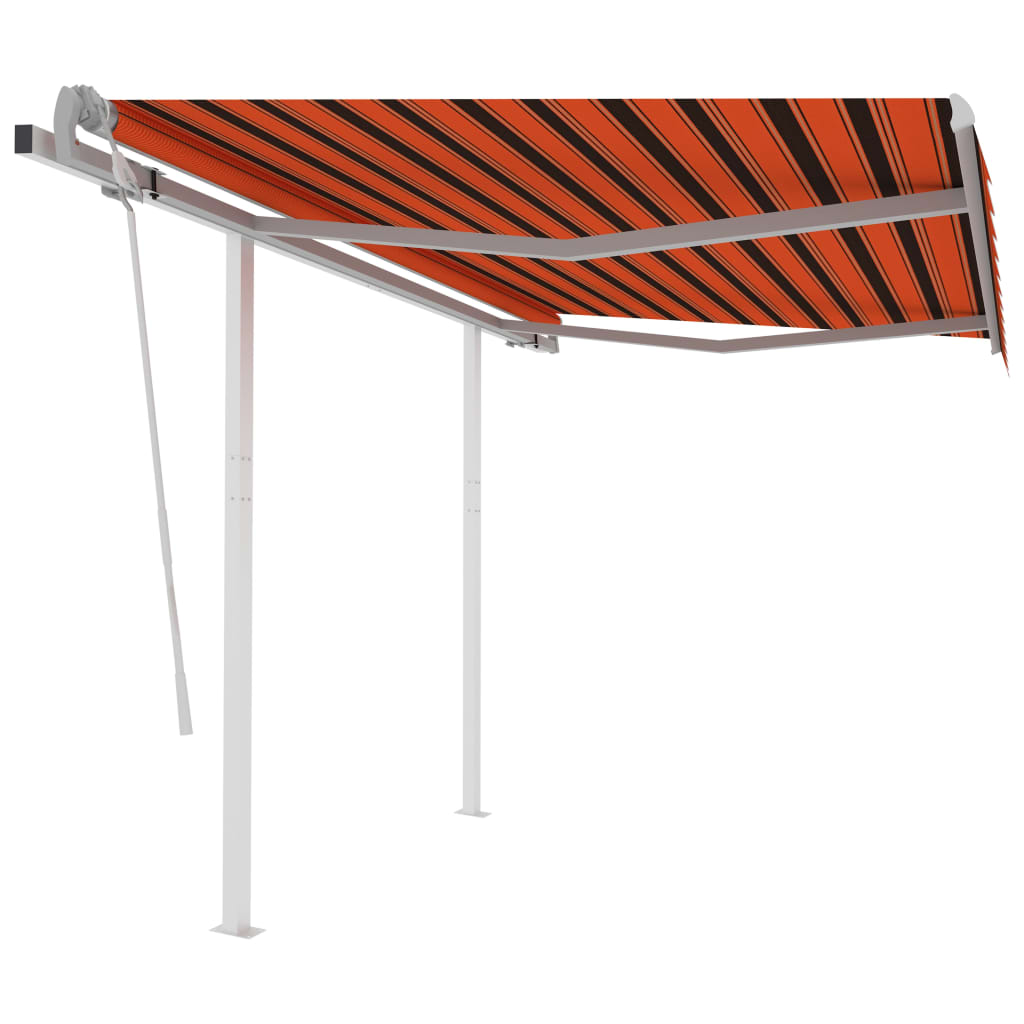 Tenda da Sole Retrattile Manuale Pali 3x2,5 m Arancio Marrone cod mxl 43857