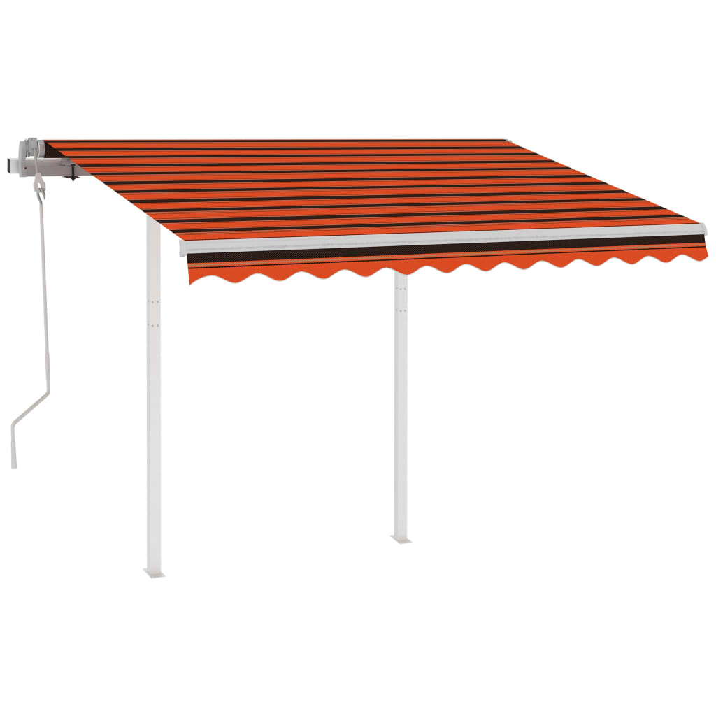 Tenda da Sole Retrattile Manuale Pali 3x2,5 m Arancio Marrone