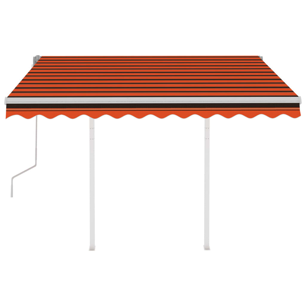 Tenda da Sole Retrattile Manuale Pali 3x2,5 m Arancio Marrone cod mxl 43857