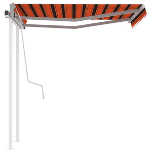 Tenda da Sole Retrattile Manuale Pali 3x2,5 m Arancio Marrone