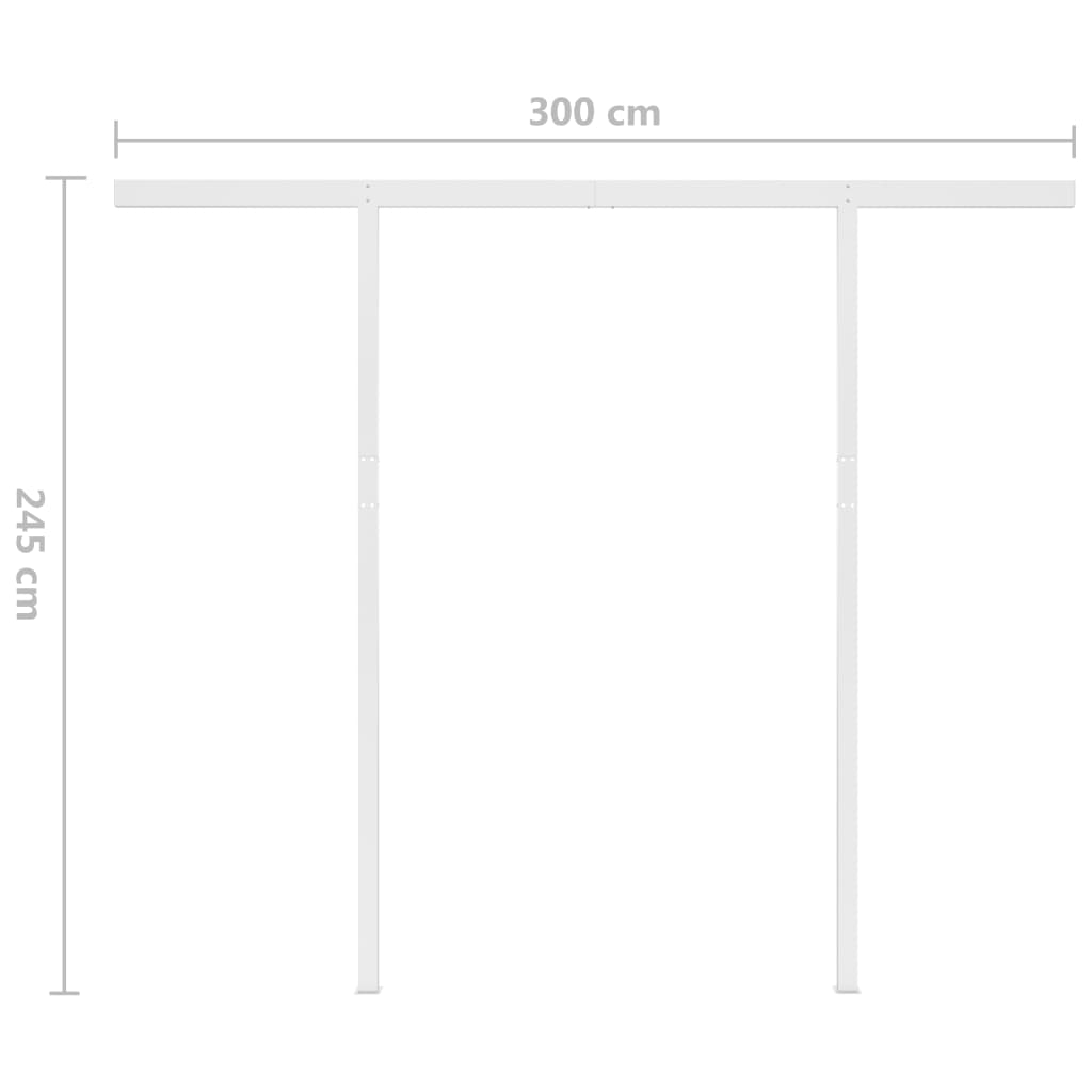 Tenda da Sole Retrattile Manuale con LED 3x2,5 m Blu e Bianca cod mxl 43797