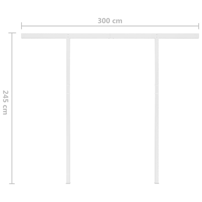 Tenda da Sole Retrattile Manuale con LED 3x2,5 m Blu e Bianca cod mxl 43797