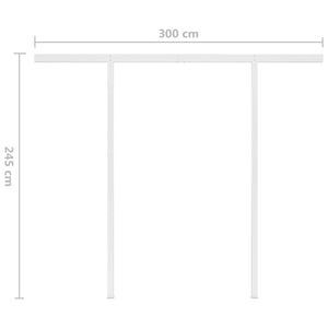 Tenda da Sole Retrattile Manuale con LED 3x2,5m Antracite 3069904