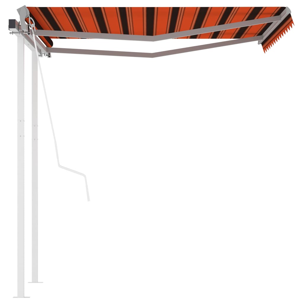 Tenda da Sole Retrattile Automatica Pali 3x2,5m Arancio Marrone 3069910