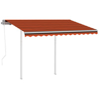 Tenda da Sole Retrattile Automatica Pali 3x2,5m Arancio Marrone 3069910