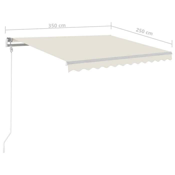 Tenda da Sole Retrattile Manuale con Pali 3,5x2,5 m Crema cod mxl 54864