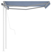 Tenda da Sole Retrattile Automatica Pali 3,5x2,5 m Blu e Bianca cod mxl 43723