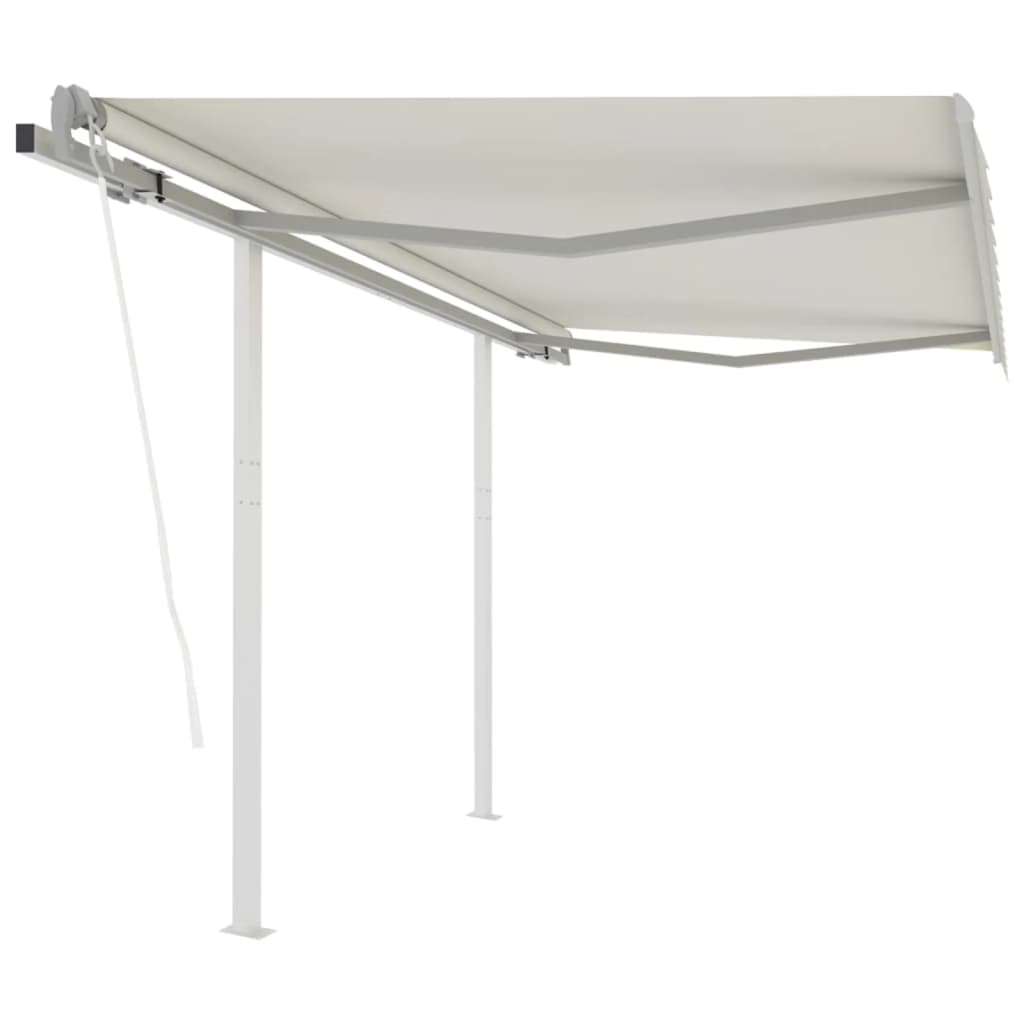 Tenda da Sole Retrattile Automatica con Pali 3,5x2,5 m Crema cod mxl 54808