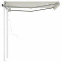 Tenda da Sole Retrattile Automatica con Pali 3,5x2,5 m Crema cod mxl 54808