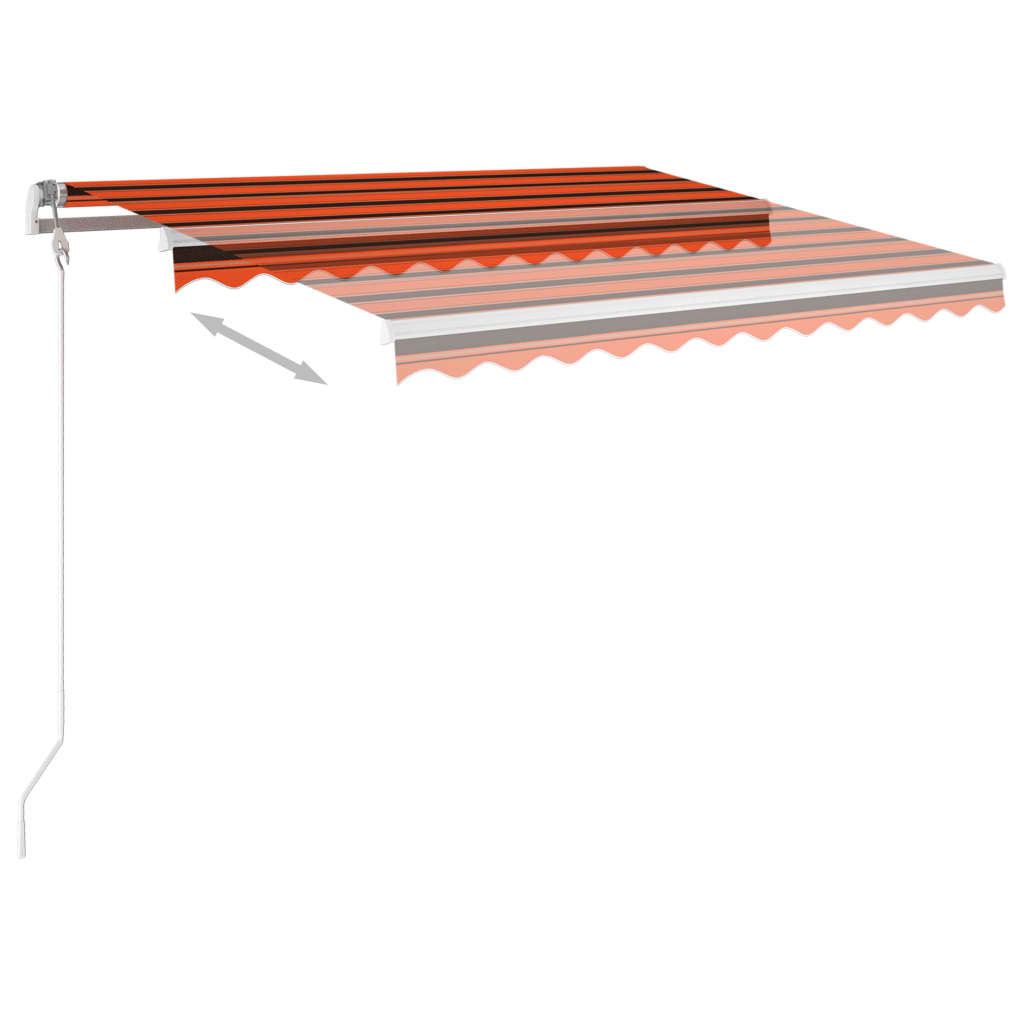 Tenda Retrattile Automatica con Pali 3,5x2,5m Arancio e Marrone cod mxl 43742