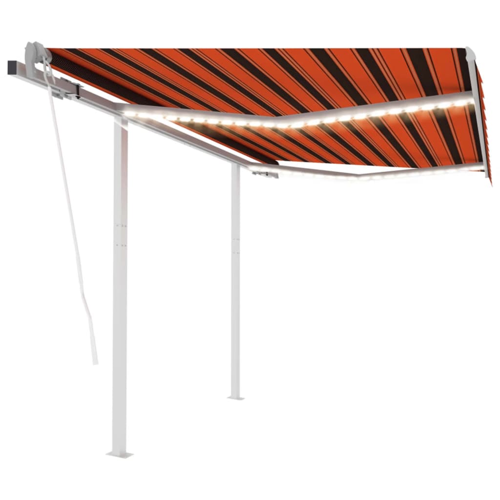 Tendada Sole con LED Sensore Vento 3,5x2,5 m Arancio Marronecod mxl 120617