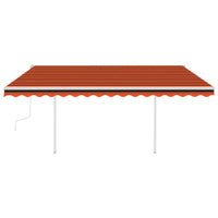 Tendada Sole Retrattile Manuale con Pali 4x3m Arancio Marronecod mxl 120615