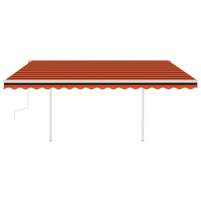 Tendada Sole Retrattile Manuale con Pali 4x3m Arancio Marronecod mxl 120615