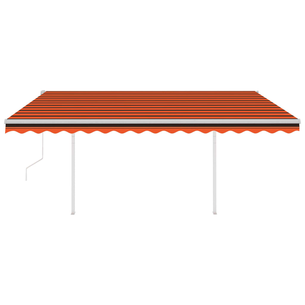 Tenda Retrattile Automatica con Pali 4x3 m Arancio e Marrone