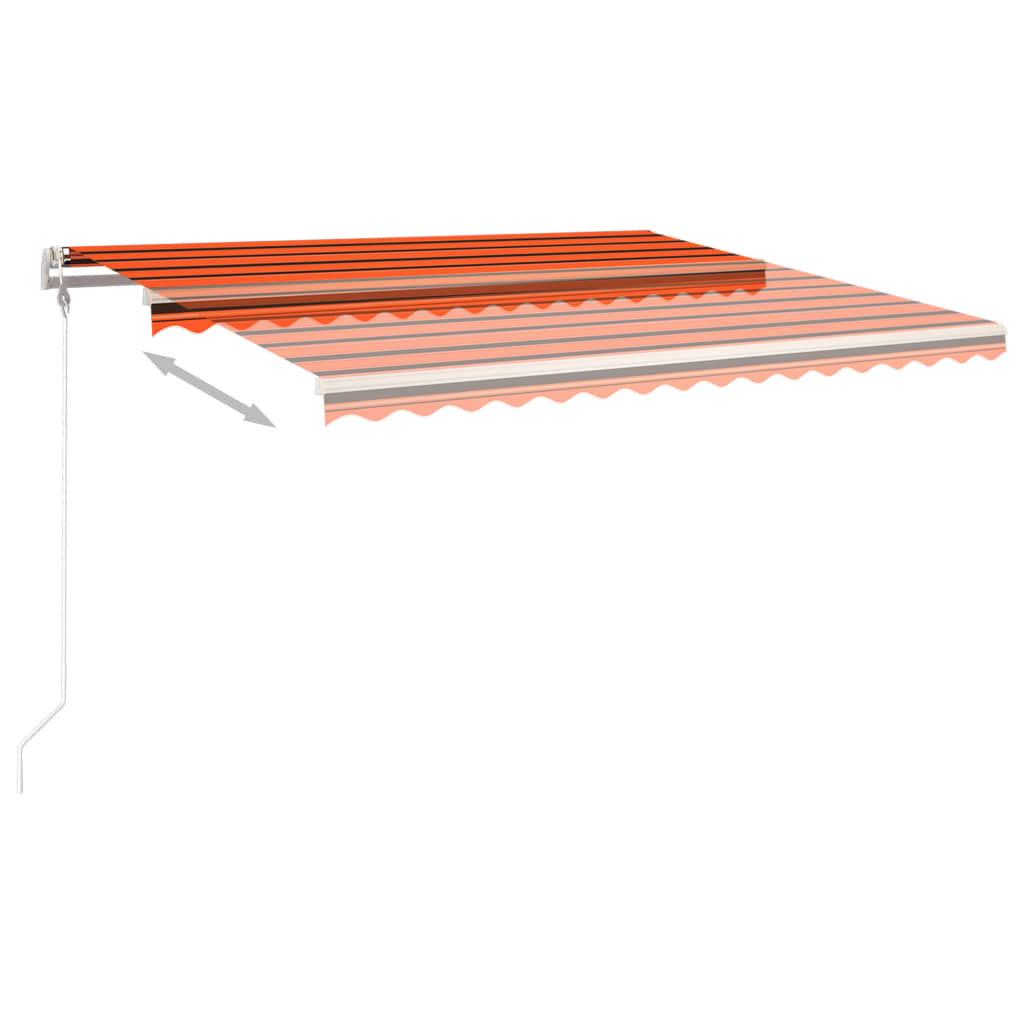 Tenda Retrattile Automatica con Pali 4x3 m Arancio e Marrone