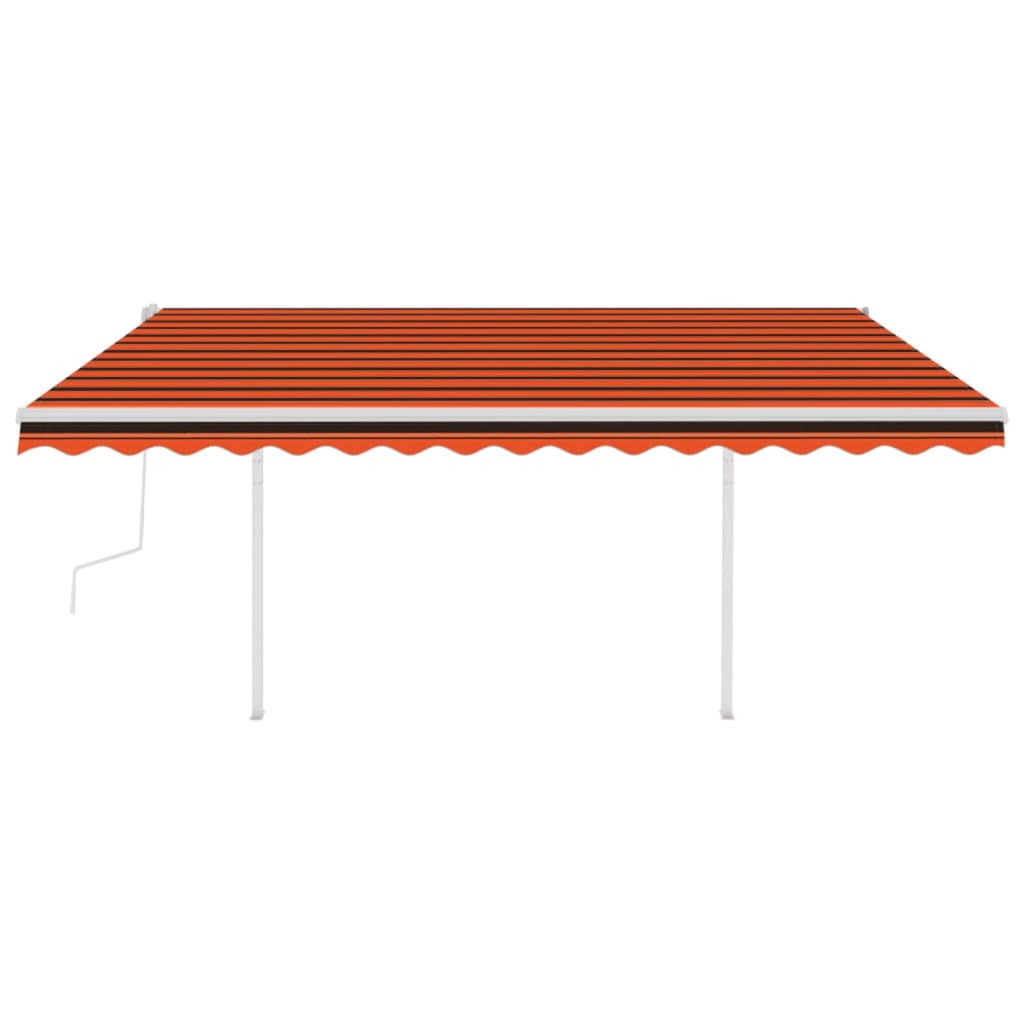 Tenda da Sole Retrattile Manuale Pali 4,5x3 m Arancio Marrone 3069960