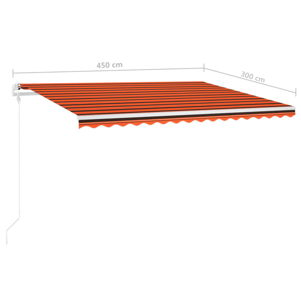 Tenda da Sole Retrattile Manuale Pali 4,5x3 m Arancio Marrone 3069960