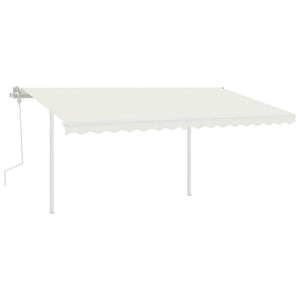 Tenda da Sole Retrattile Manuale con LED 4,5x3 m Crema cod mxl 66409